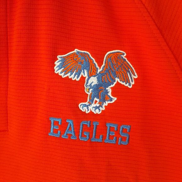 Under Armour Eagles Adult Mens M Orange Short Sleeve Polo Shirt Loose Heatgear - Picture 3 of 12